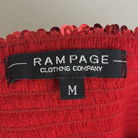 Rampage Vintage 90s Sequin Tube Top Womens M Medium Red USA - Picture 3 of 4